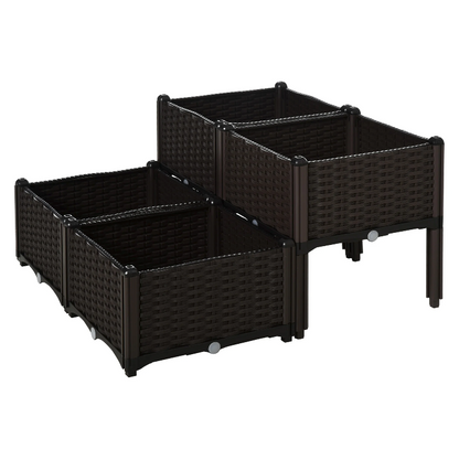 Nancy's Rosemont Planter - Raised Flower Bed - Garden Bed - Plant Bed - Rattan - ± 40 x 40 x 45 cm