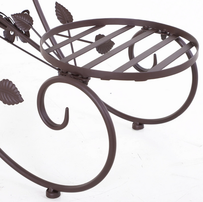 Nancy's Avon Plantentrap - Plantenrek - Bloemenstandaard - Metaal - Brons - 3 Niveaus - 75 x 28 x 66 cm