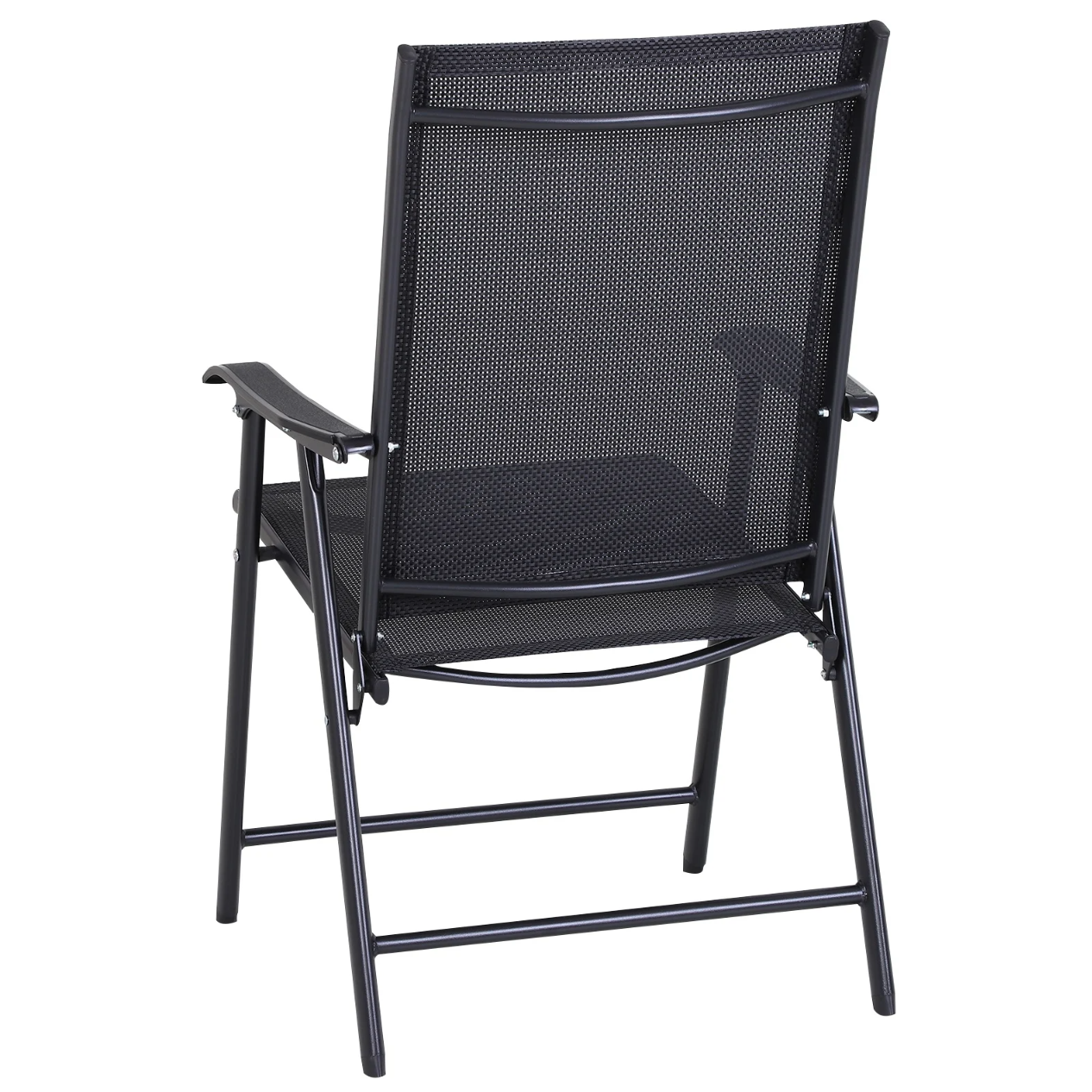 Nancy's Pace Tuinstoelen - Klapstoelen - Set Van 2 - Armleuningen - Campingstoel - Metaal - Zwart - 58 x 64 x 94 cm