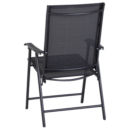 Nancy's Pace Tuinstoelen - Klapstoelen - Set Van 2 - Armleuningen - Campingstoel - Metaal - Zwart - 58 x 64 x 94 cm