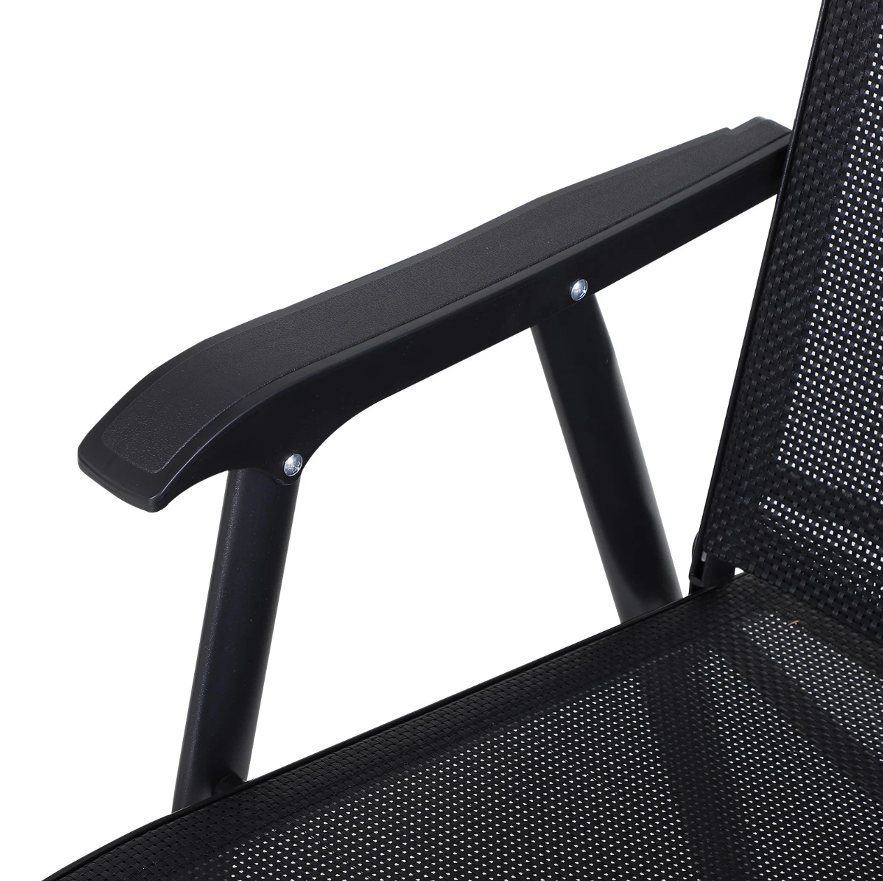 Nancy's Pace Tuinstoelen - Klapstoelen - Set Van 2 - Armleuningen - Campingstoel - Metaal - Zwart - 58 x 64 x 94 cm