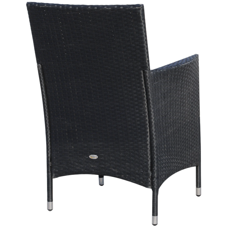 Nancy's Mukwonaga Tuinset - Bistroset - Loungeset - 3-delige Tuin Set - Rotan - Zwart
