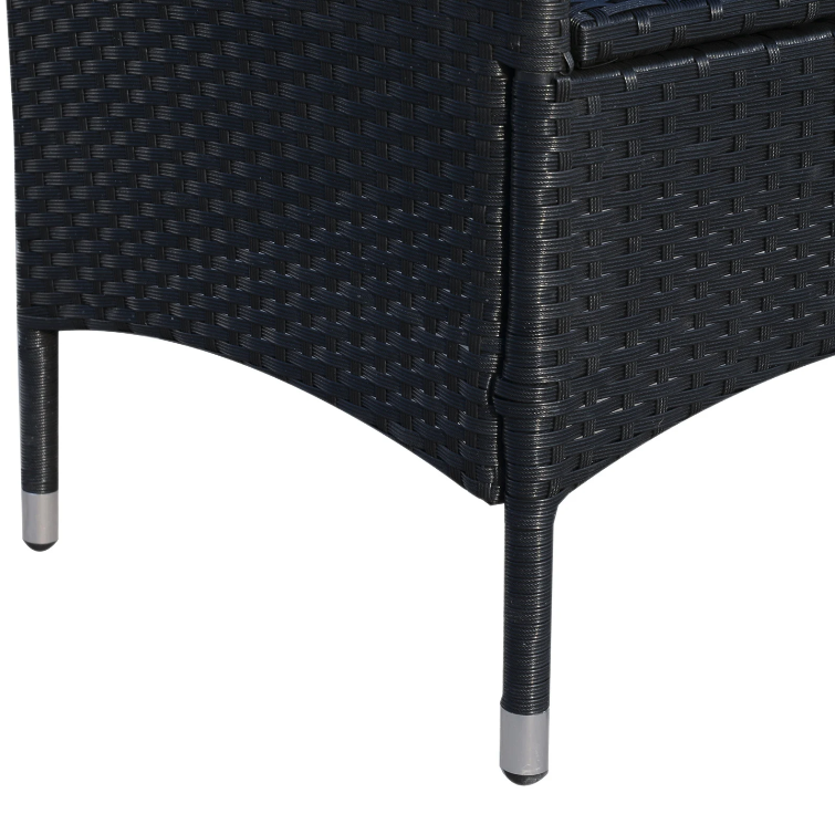 Nancy's Mukwonaga Tuinset - Bistroset - Loungeset - 3-delige Tuin Set - Rotan - Zwart