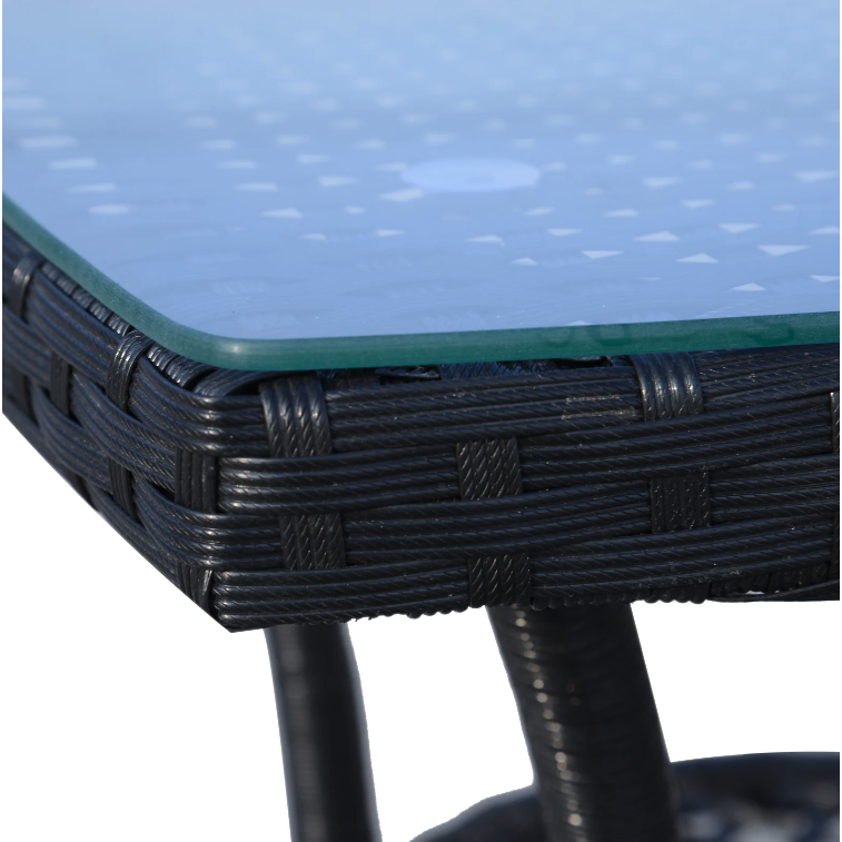 Nancy's Mukwonaga Tuinset - Bistroset - Loungeset - 3-delige Tuin Set - Rotan - Zwart