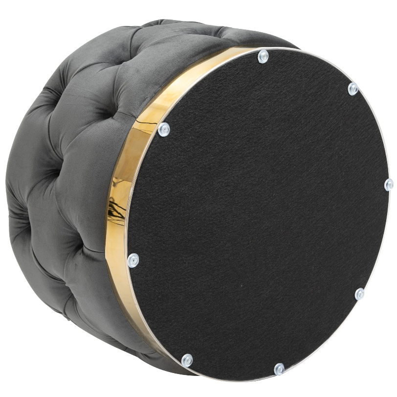 Nancy's Silverdale Hocker - Poef - Opbergruimte - Ottoman - Populierenhout - Antraciet - Grijs - ± 55 x 55 x 40 cm