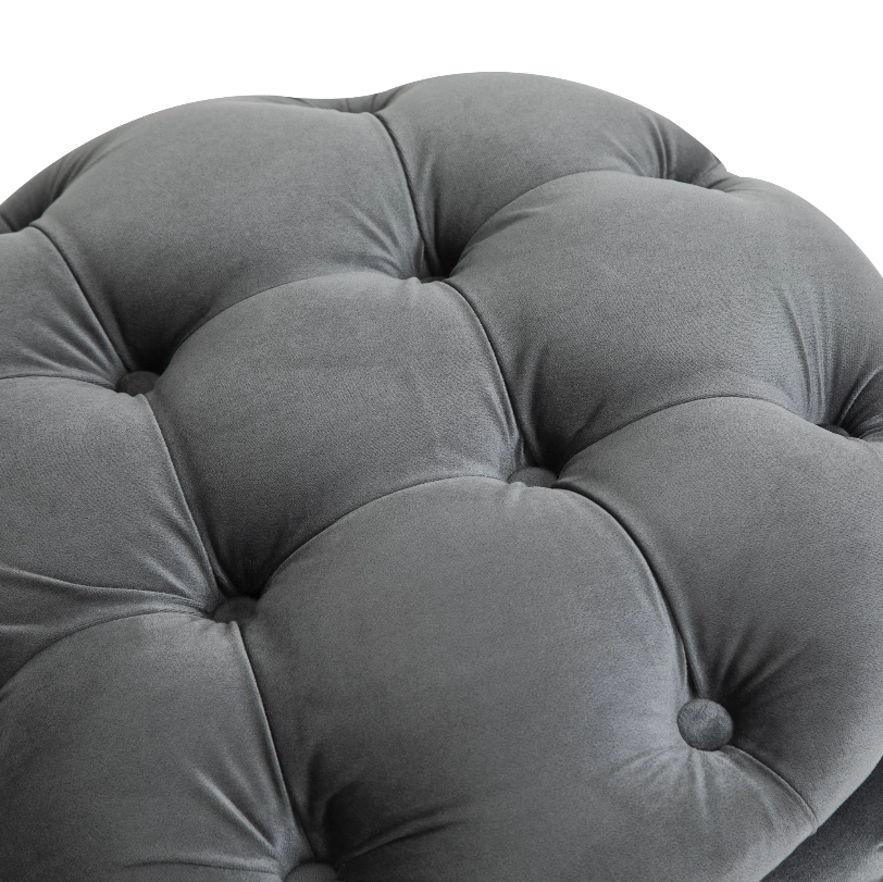Nancy's Silverdale Hocker - Poef - Opbergruimte - Ottoman - Populierenhout - Antraciet - Grijs - ± 55 x 55 x 40 cm