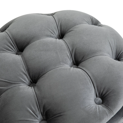 Nancy's Silverdale Hocker - Poef - Opbergruimte - Ottoman - Populierenhout - Antraciet - Grijs - ± 55 x 55 x 40 cm