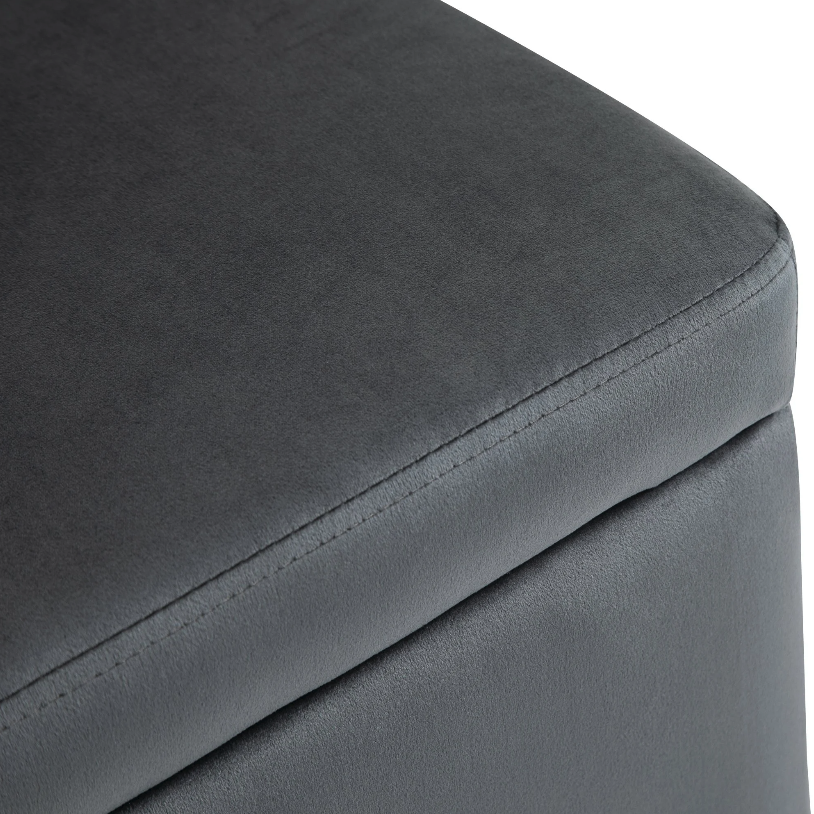 Nancy's Allendale Hocker - Footstool - Stool - Storage space - Upholstered - Dark gray - Iron - 100 x 40 x 42 cm