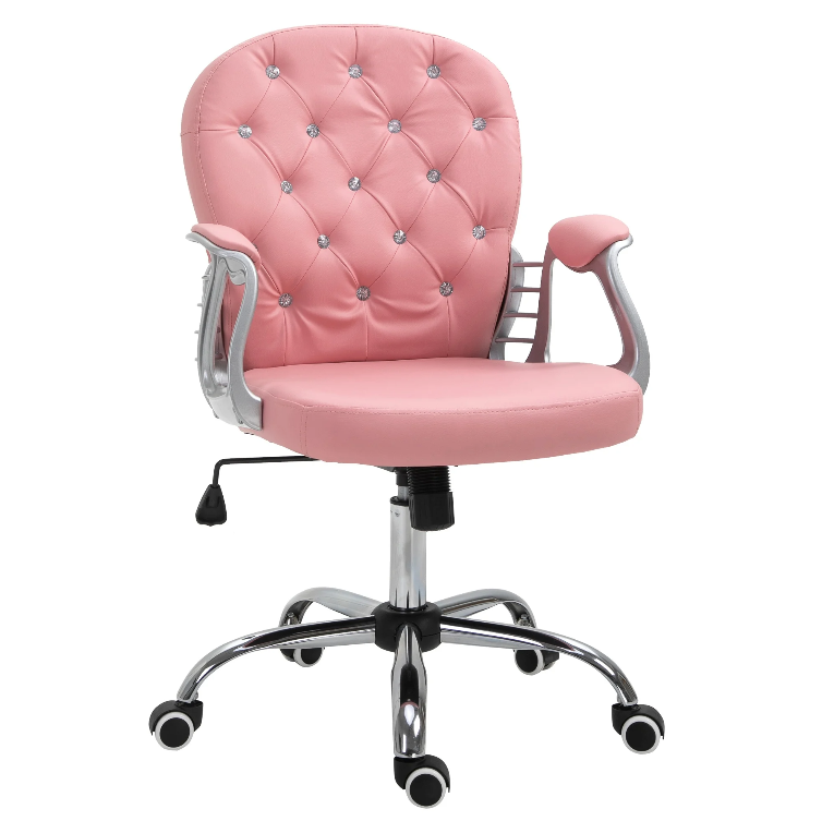 Nancy's Easley Bureaustoel - Directiestoel - Draaistoel - Ergonomisch - In Hoogte Verstelbaar - Roze