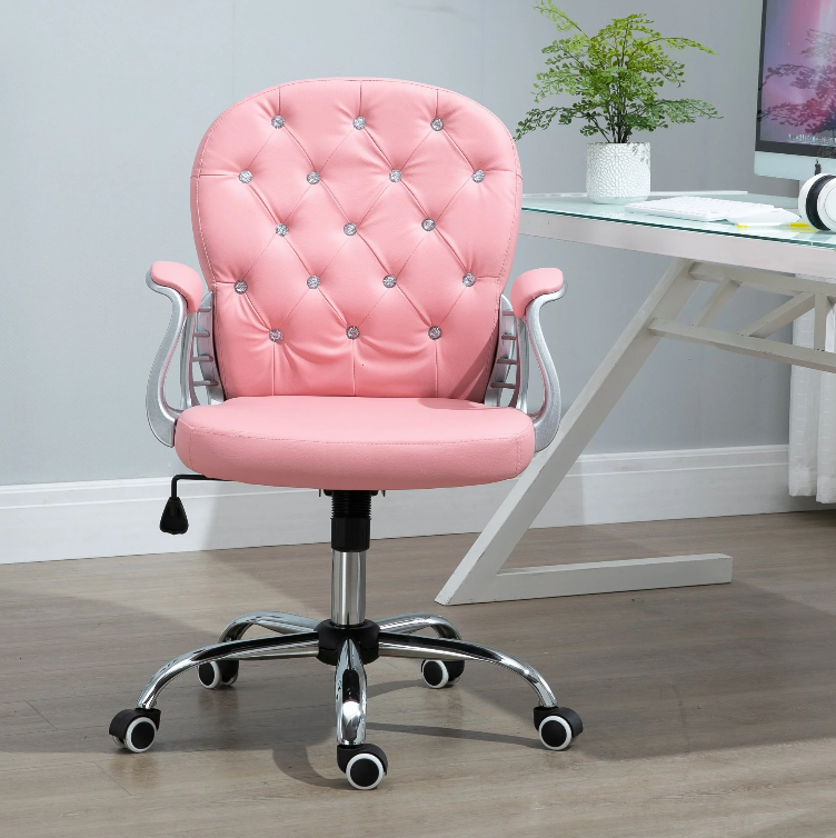 Nancy's Easley Bureaustoel - Directiestoel - Draaistoel - Ergonomisch - In Hoogte Verstelbaar - Roze