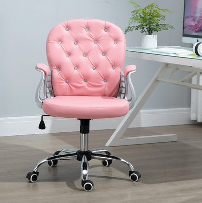 Nancy's Easley Bureaustoel - Directiestoel - Draaistoel - Ergonomisch - In Hoogte Verstelbaar - Roze