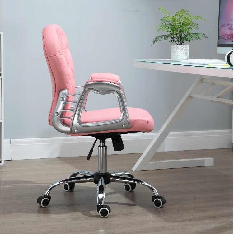 Nancy's Easley Bureaustoel - Directiestoel - Draaistoel - Ergonomisch - In Hoogte Verstelbaar - Roze