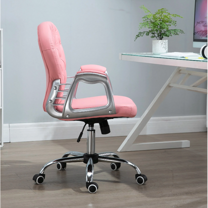 Nancy's Easley Bureaustoel - Directiestoel - Draaistoel - Ergonomisch - In Hoogte Verstelbaar - Roze