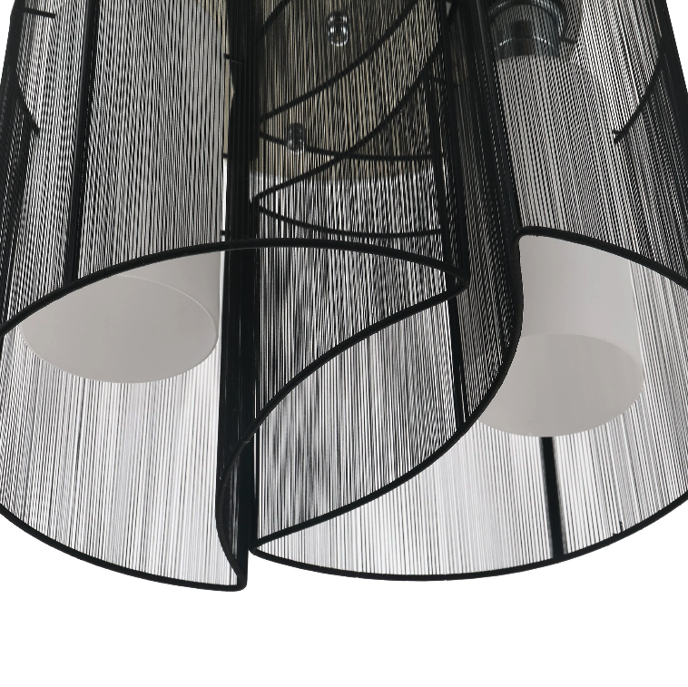 Nancy's Brambleton Plafondlamp - Plafondverlichting - 2 Lampenkappen - Zwart - Staal / Glas / Stof