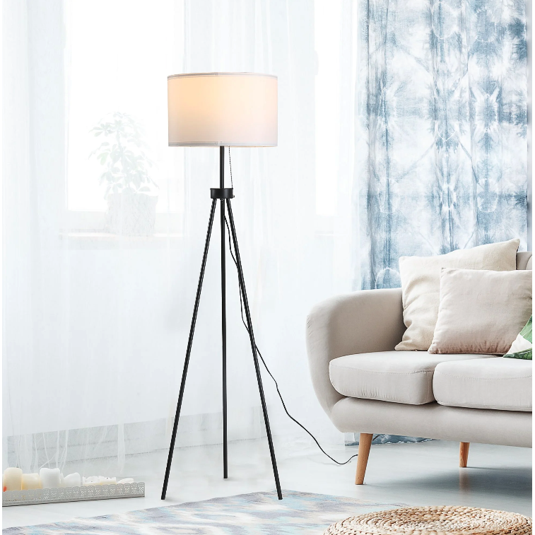 Nancy's DeBary Vloerlamp - Staande Lamp - Driepoots - E27 - Zwart - Staal