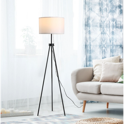 Nancy's DeBary Vloerlamp - Staande Lamp - Driepoots - E27 - Zwart - Staal