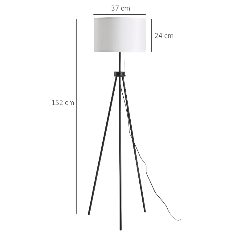 Nancy's DeBary Vloerlamp - Staande Lamp - Driepoots - E27 - Zwart - Staal