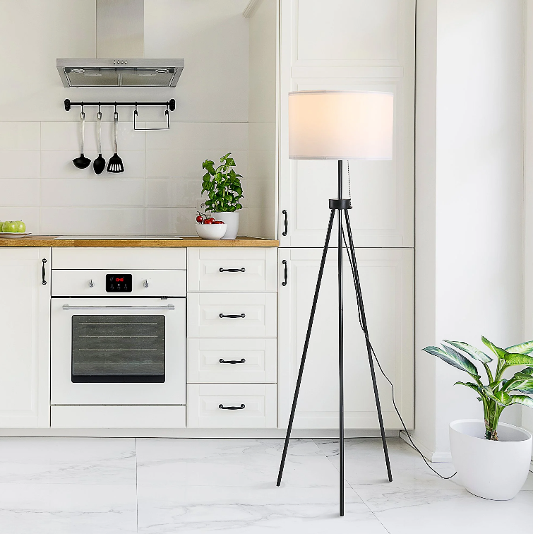 Nancy's DeBary Vloerlamp - Staande Lamp - Driepoots - E27 - Zwart - Staal