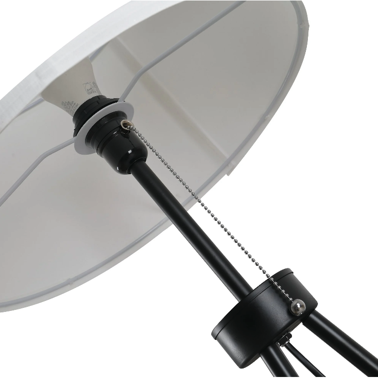 Nancy's DeBary Vloerlamp - Staande Lamp - Driepoots - E27 - Zwart - Staal
