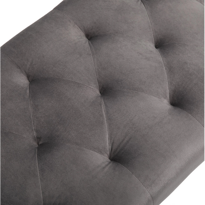 Nancy's East Ridge Zitbank - Eetkamerbank - Gestoffeerde Bank - Fluweel - Staal - Grijs - ± 115 x 45 x 50 cm