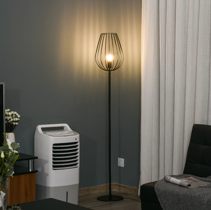 Nancy's Neabsco Staande lamp retro industriële stijl met metalen kooi voor o.a. woonkamer slaapkamer kantoor metaal Ø27,5 x 159H cm