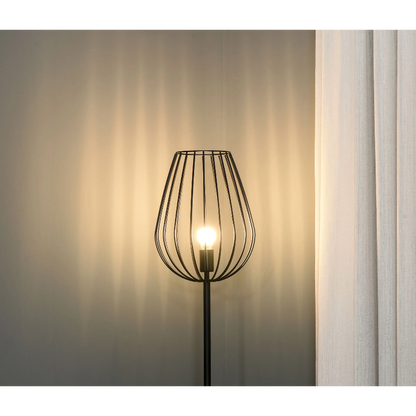 Nancy's Neabsco Staande lamp retro industriële stijl met metalen kooi voor o.a. woonkamer slaapkamer kantoor metaal Ø27,5 x 159H cm