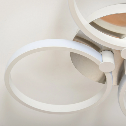 Nancy's Tukwila Plafondlamp - Drie Cirkels - Metaal - Modern - Aluminium - Acryl - Wit - 56 x 46 x 8 cm