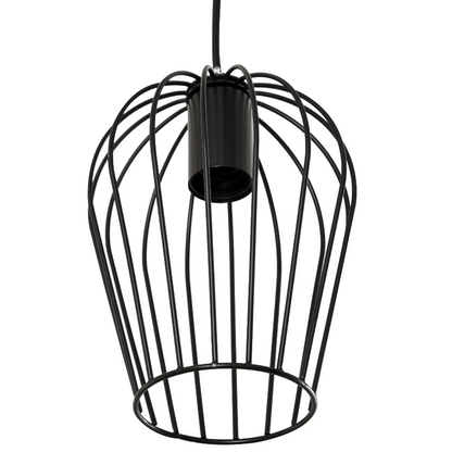 Lampe suspendue Nancy's Prunedale - Plafonnier - Cage Design - Trois lampes - Lustre - Moderne - Noir - Métal - 38 x 38 x 145 cm 