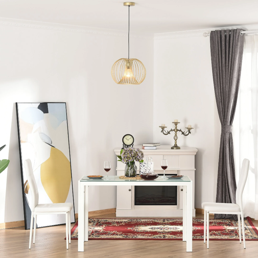 Nancy's Warrenville Hanglamp - Plafondlamp - Hangverlichting - Modern - E27 - 40W - Staal - Goud