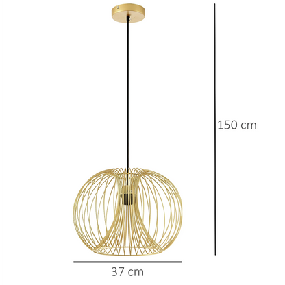 Lampe suspendue Nancy's Warrenville - Plafonnier - Moderne - E27 - 40W - Acier - Or - 37 x 37 x 150 cm 