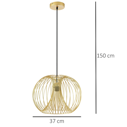 Nancy's Warrenville Hanglamp - Plafondlamp - Modern - E27 - 40W - Staal - Goud - 37 x 37 x 150 cm