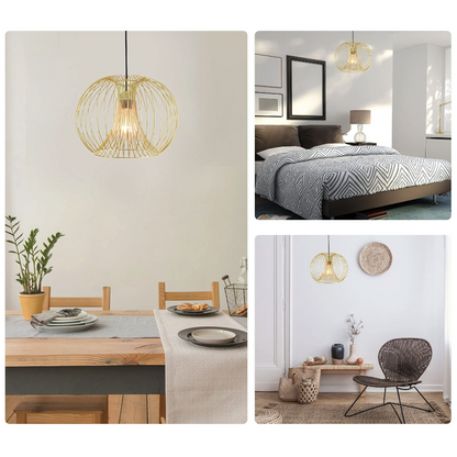Nancy's Warrenville Hanglamp - Plafondlamp - Hangverlichting - Modern - E27 - 40W - Staal - Goud