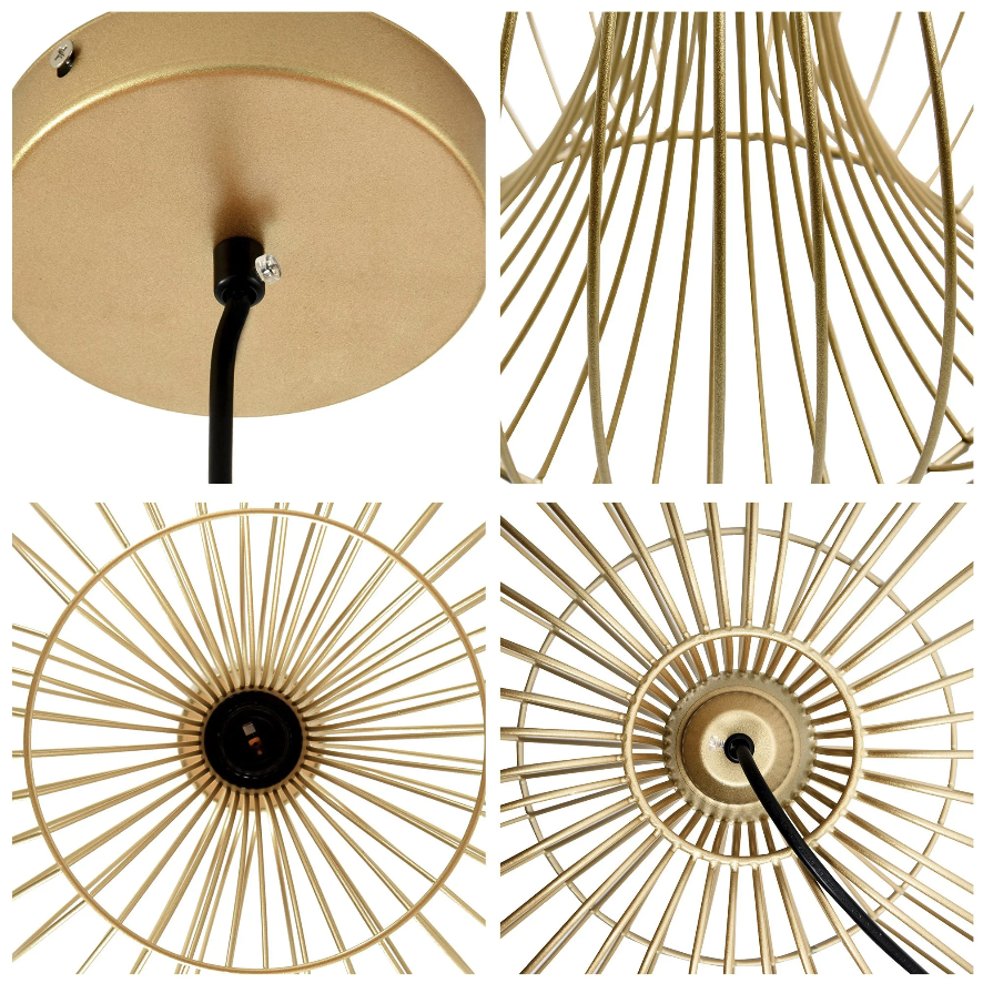 Nancy's Warrenville Hanglamp - Plafondlamp - Hangverlichting - Modern - E27 - 40W - Staal - Goud