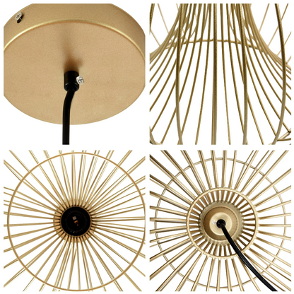 Nancy's Warrenville Hanglamp - Plafondlamp - Modern - E27 - 40W - Staal - Goud - 37 x 37 x 150 cm