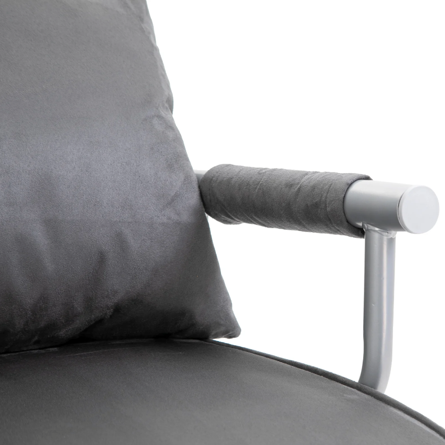 Fauteuil Nancy's Minneola Relax - Lit d'appoint - Chaise longue - 3-en-1 - Chaise Longue - cuir artificiel - gris foncé - 65 x 69 x 80 cm