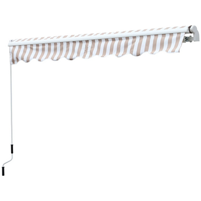 Nancy's Elkhorn Awning - Sun protection - Hand crank - Articulating arm - Electric - Aluminum - Sun protection - Beige - White - 300 cm wide