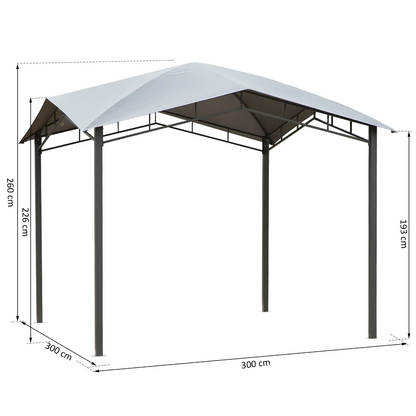 Nancy's Ringwood Tuinpaviljoen - Overkapping - Zonwering - Partytent - Pergola - Grijs - 3 x 3 m