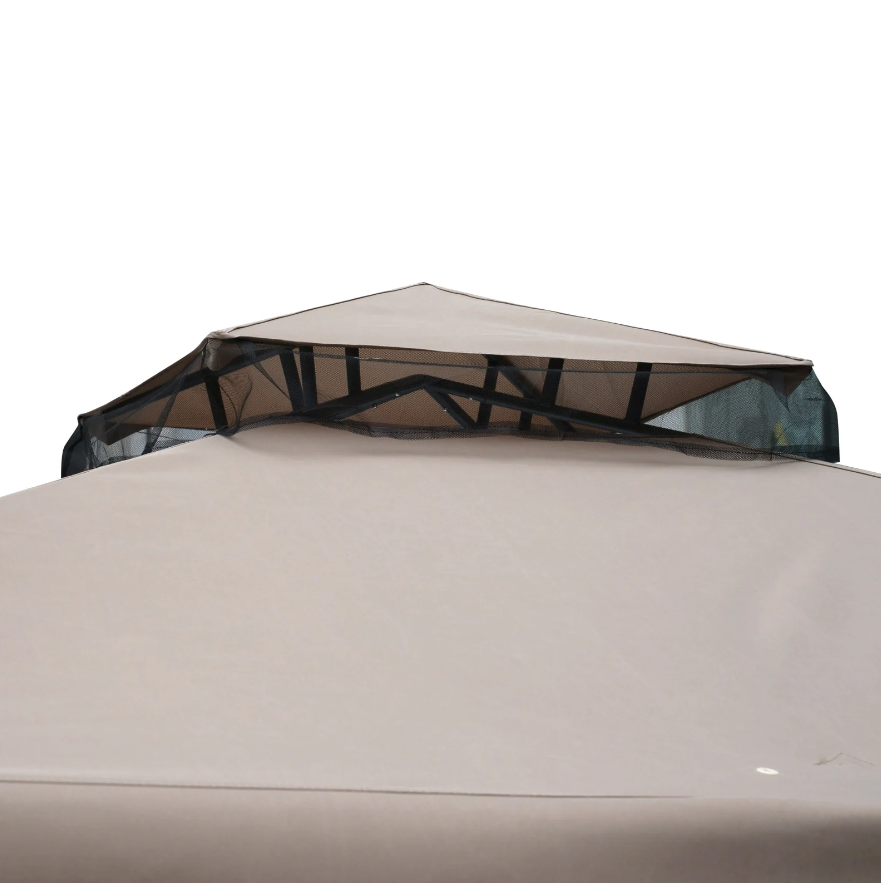 Nancy's Speedway Garden Pavilion - Tente de fête - 4x Paroi latérale - Résistant aux intempéries - Gris Marron - ± 300 x 300 cm