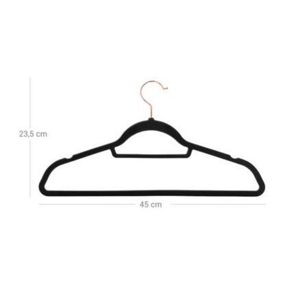 Nancy's Harlowe Kledinghangers - Kleerhangers - 50 Stuks - Antislip - Draaibare Haak - Roségoud - Ruimtebesparend - Zwart - 45 x 0,6 x 23,5 cm