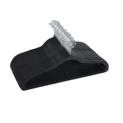 Nancy's Harmony Kledinghangers - Kleerhangers - 30 Stuks - Kunststof - Antislip - Ruimtebesparend - Draaibare Haak - Zwart - Kunststof - 45 x 0,5 x 22 cm