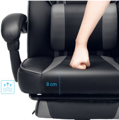 Nancy's Chauvin Gamestoel - Bureaustoel - Verstelbaar - Ergonomisch - Lendenkussen - Zwart / Grijs