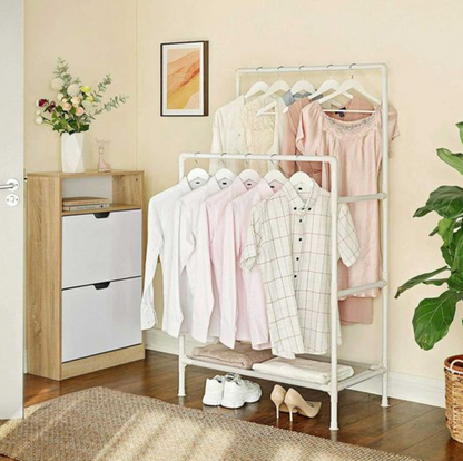 Nancy's Hammell Kledingrek - Garderoberek - Kledingstangen - Wit - Staal - ± 85 x 45 x 155 cm