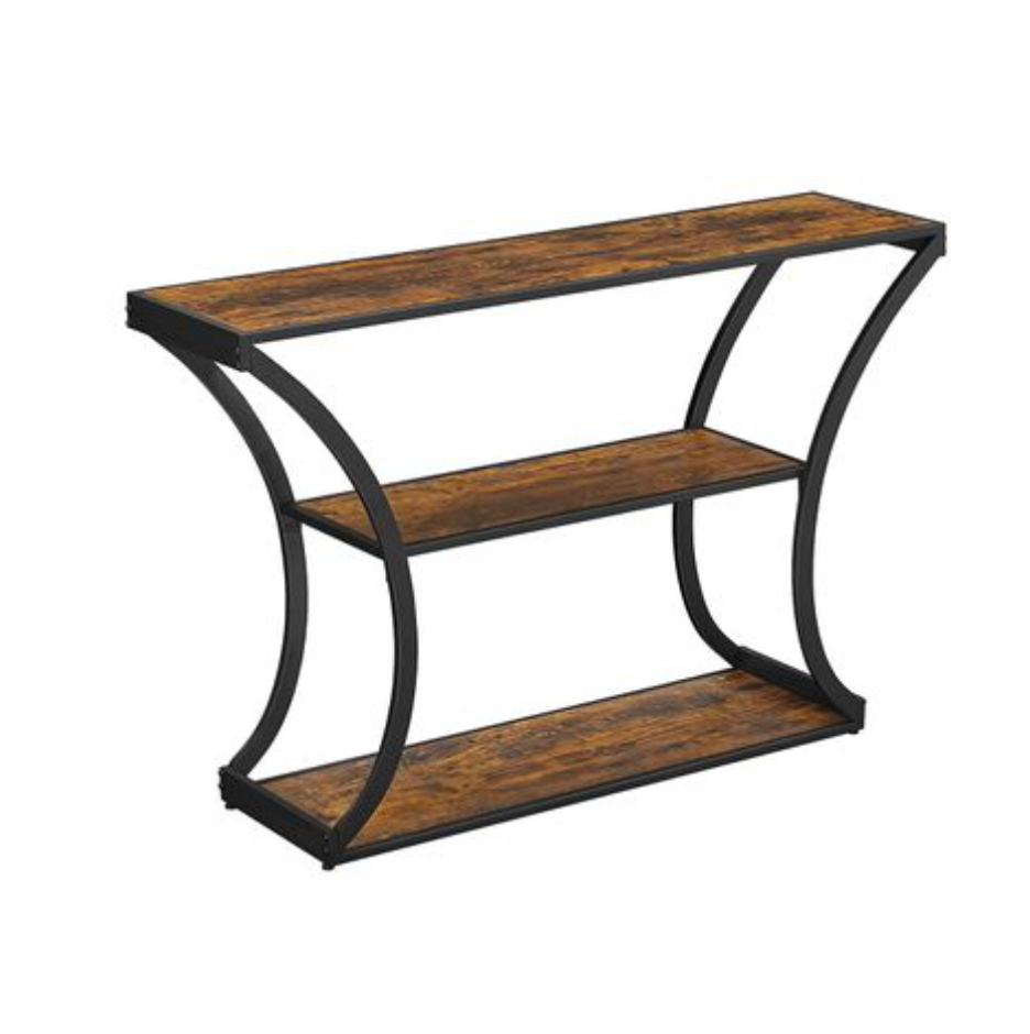 Nancy's Hall Consoletafel - Dressoir - Sidetable - Industrieel - Bruin - Zwart - Bewerkt Hout - Staal - 120 x 30 x 80 cm