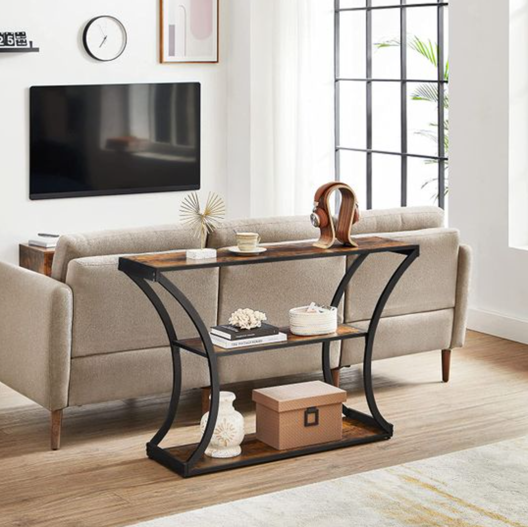 Nancy's Hall Console table - Sideboard - Side table - Industrial - Brown - Black - Engineered Wood - Metal - 120 x 30 x 80 cm