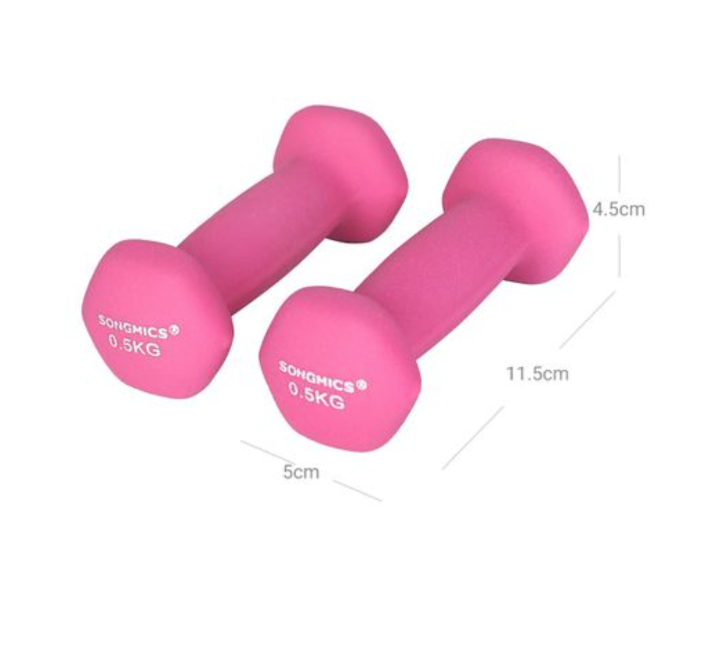 Nancy's Hutton Dumbbells - Gewichten - Set van 2 - Roze - 0,5 KG per stuk