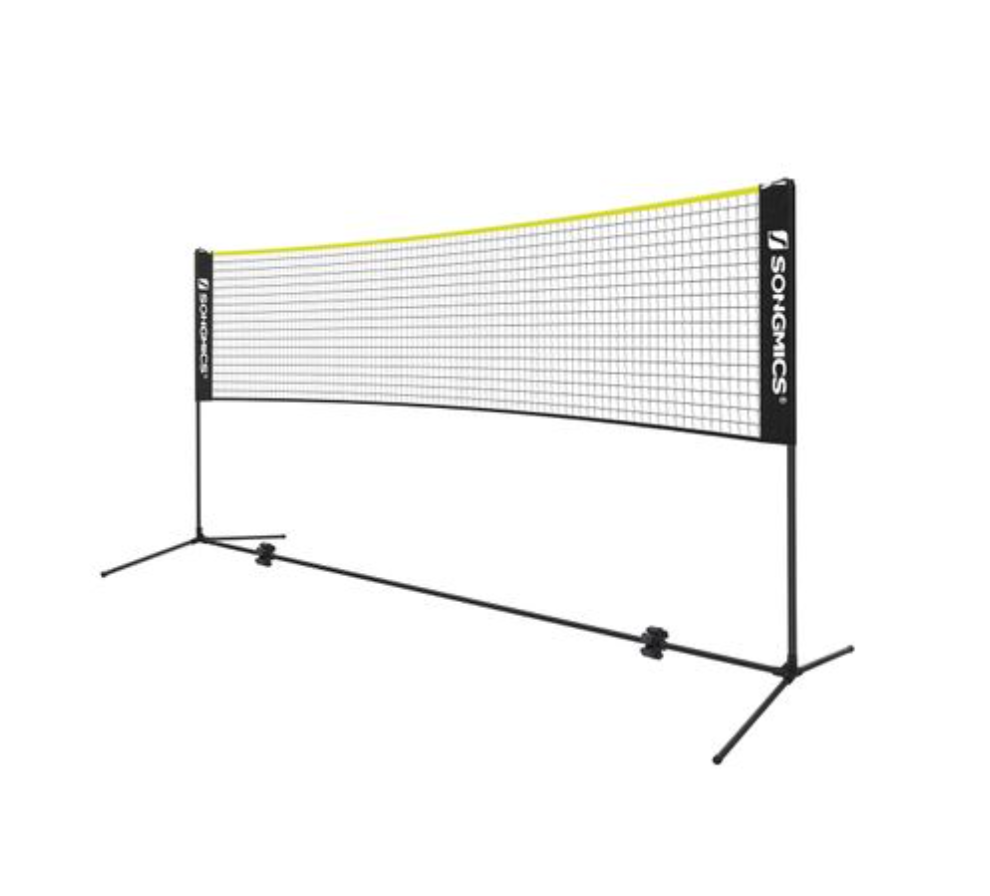 Nancy's Hyman Badmintonnet - Volleybalnet - Tennisnet - Hoogte Verstelbaar - Draagtas - Metaal - Zwart - Geel - 4 M