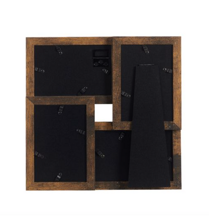 Nancy's Foley Brook Collage Fotolijst - Wandlijst met Standaard - voor 4 Foto's - Vintage Bruin - Elk 10 x 15 cm