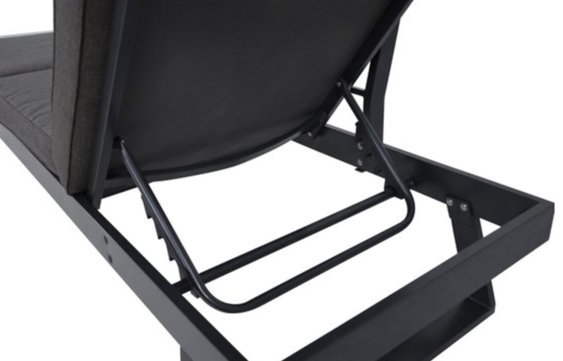 Nancy's Ratter Loungebank - Teaklook - Aluminium Frame - 228 x 78 x 68cm