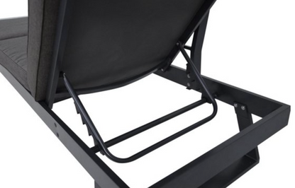 Nancy's Ratter Loungebank - Teaklook - Aluminium Frame - 228 x 78 x 68cm