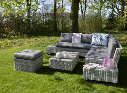 Nancy's Valente Lounge Set - Wicker and Aluminum Frame - Gray 